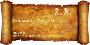 Kercsmár Matild névjegykártya